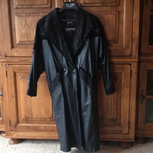 Black leather coat